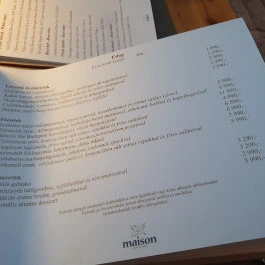 Maison Bistro - Maison Bistro & Hotel étterme, Budapest - Étlap/itallap