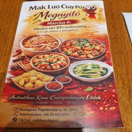 Mak Luo Claypot, Budapest - Étlap/itallap