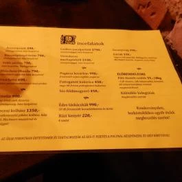 Black Dog Pub Mechwart Pince, Budapest - Étlap/itallap