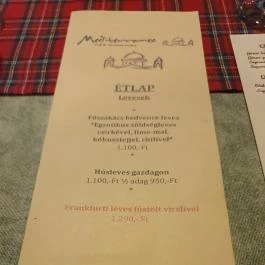 Mediterraneo Vendégfogadó Esztergom - Étlap/itallap