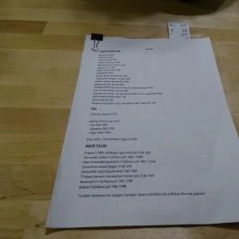 Miksa Cafe, Budapest - Étlap/itallap