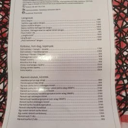 Muki büfé, Tatabánya - Étlap/itallap