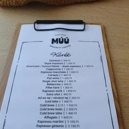 MÚÚ Fagyibár & Specialty Coffee, Fonyód - Étlap/itallap