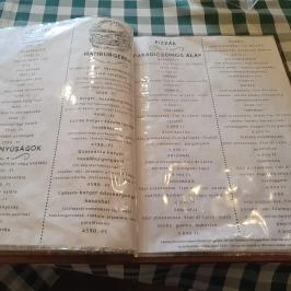 Nagyszénás Menedékház, Nagykovácsi - Étlap/itallap