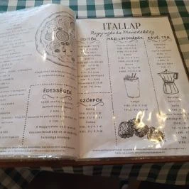 Nagyszénás Menedékház, Nagykovácsi - Étlap/itallap