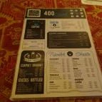 400 Bár Budapest - Étlap/itallap