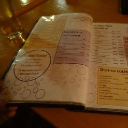 Noiret Biliárd & Darts Szalon, Budapest - Étlap/itallap