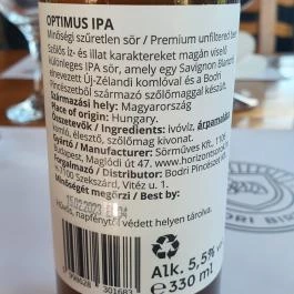 Optimus Étterem, Szekszárd - Egyéb