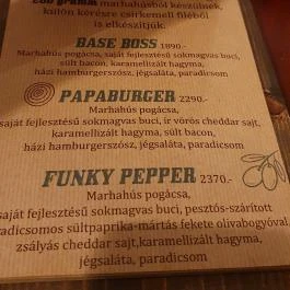 Papachef's Kitchen, Szeged - Étlap/itallap
