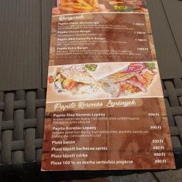 Papito Street Food & Drink Bar Székesfehérvár - Étlap/itallap