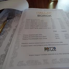Percze Étterem Mád - Étlap/itallap