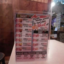 Pinyó Klub, Budapest - Étlap/itallap