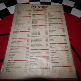 Pit Stop Cafe & Bar, Budapest - Étlap/itallap