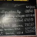 Pivohalle Sörvendéglő Budapest - Étlap/itallap