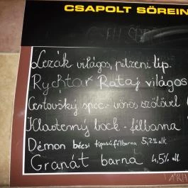 Pivohalle Sörvendéglő, Budapest - Étlap/itallap