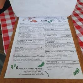 A Pizza Sztori, Balatonmáriafürdő - Étlap/itallap