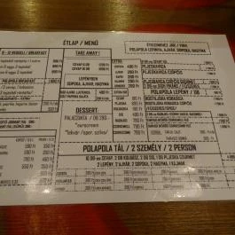 PolaPola, Budapest - Étlap/itallap