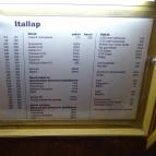 Retek Borozó Budapest - Étlap/itallap