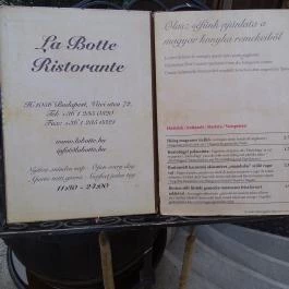 Ristorante La Botte, Budapest - Étlap/itallap