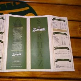 Rizmajer Sörház, Budapest - Étlap/itallap