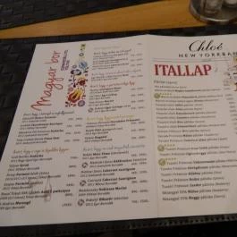 Chloé New Yorkban, Nyíregyháza - Étlap/itallap