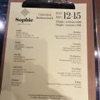 Sophie Brasserie Budapest - Étlap/itallap