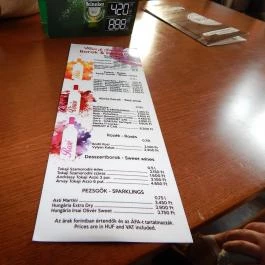 Spirit Pálinkázó, Hajdúszoboszló - Étlap/itallap