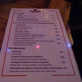 Standard Bistro & Bar, Budapest - Étlap/itallap