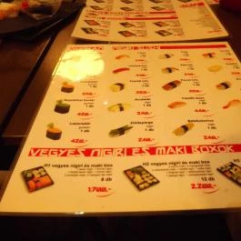 Sushigyár, Budapest - Étlap/itallap