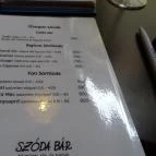 Szóda Bár Debrecen - Étlap/itallap