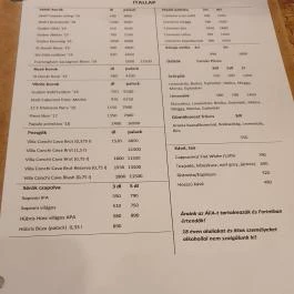 Szomszéd Kertje Csopak - Étlap/itallap