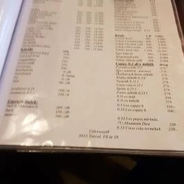 Tarcali Csárda Tarcal - Étlap/itallap