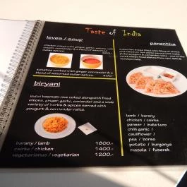 Taste Of India, Budapest - Étlap/itallap