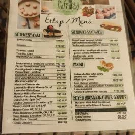 The Fat Fairy, Budapest - Étlap/itallap