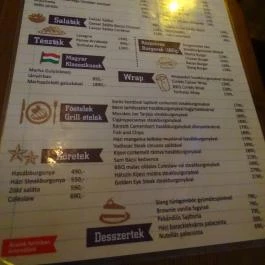 The Slang Pub, Budapest - Étlap/itallap