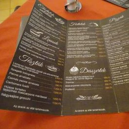 Toscana Étterem - Lurdy Ház Budapest - Étlap/itallap