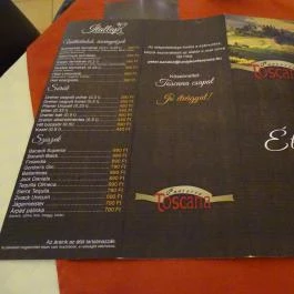 Toscana Étterem - Lurdy Ház Budapest - Étlap/itallap