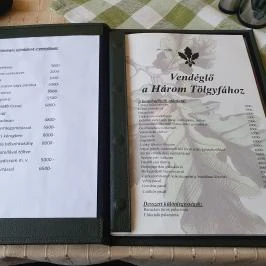 Vendéglő a Három Tölgyfához, Tatabánya - Étlap/itallap