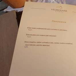 Vígmolnár Csárda Csopak - Étlap/itallap