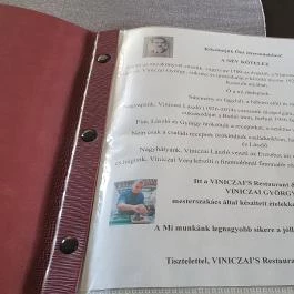 Viniczai's Restaurant & Bar, Székesfehérvár - Étlap/itallap