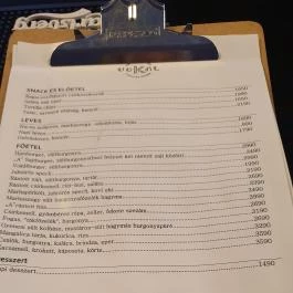 Vokál Rock Bistro, Budapest - Étlap/itallap