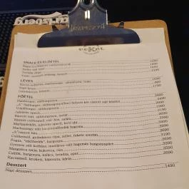 Vokál Rock Bistro, Budapest - Étlap/itallap