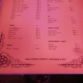 Wattson Bar, Budapest - Étlap/itallap