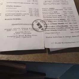 WunderBar Pécs - Étlap/itallap