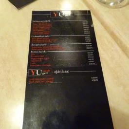Yu-Grill, Budapest - Étlap/itallap