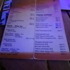 Zanzibár Koktélbár (WestEnd City Center) Budapest - Étlap/itallap