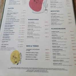ZAZIE Bistro & Bar, Budapest - Étlap/itallap
