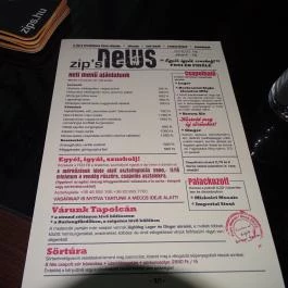 Zip’s Brewhouse Miskolc - Étlap/itallap