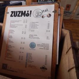 Zuzmó Kamra & Kert, Eger - Étlap/itallap