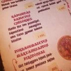 Castrum Boldua középkori étterem Boldogkőváralja - Étlap/itallap